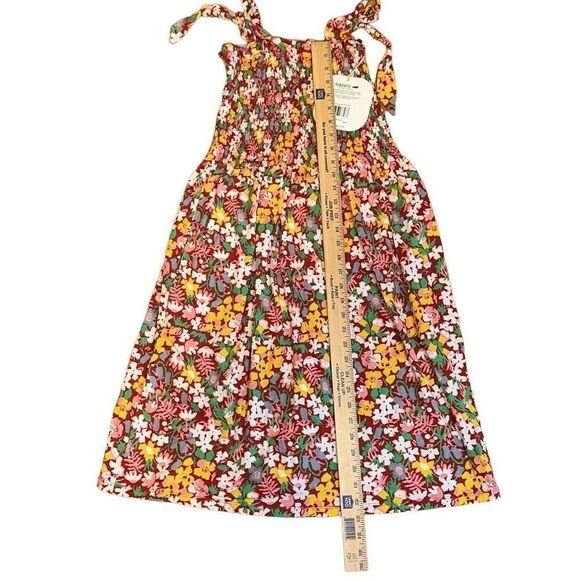 TOAD & CO GEMINA SLEEVELESS DRESS sz M in brick red garden print shirted tube - Picture 6 of 8